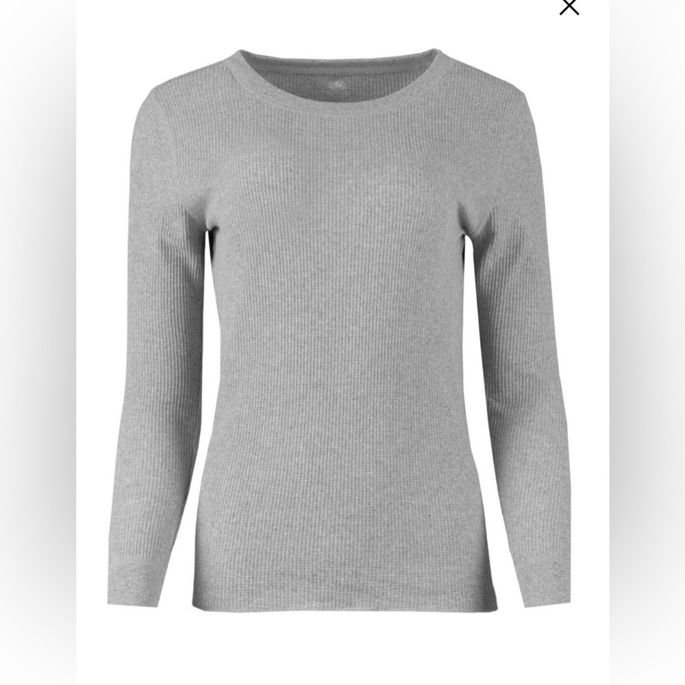 FRUIT OF THE LOOM Womens Waffle T-shirt Size 20 Thermal Style Gray New